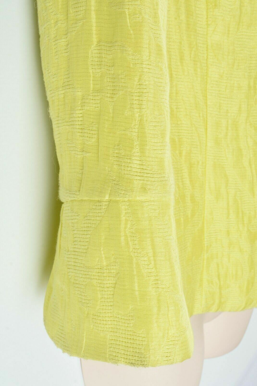 ARMANI COLLEZIONI Women's Yellow Textured Linen Blend Jacket, size UK 8