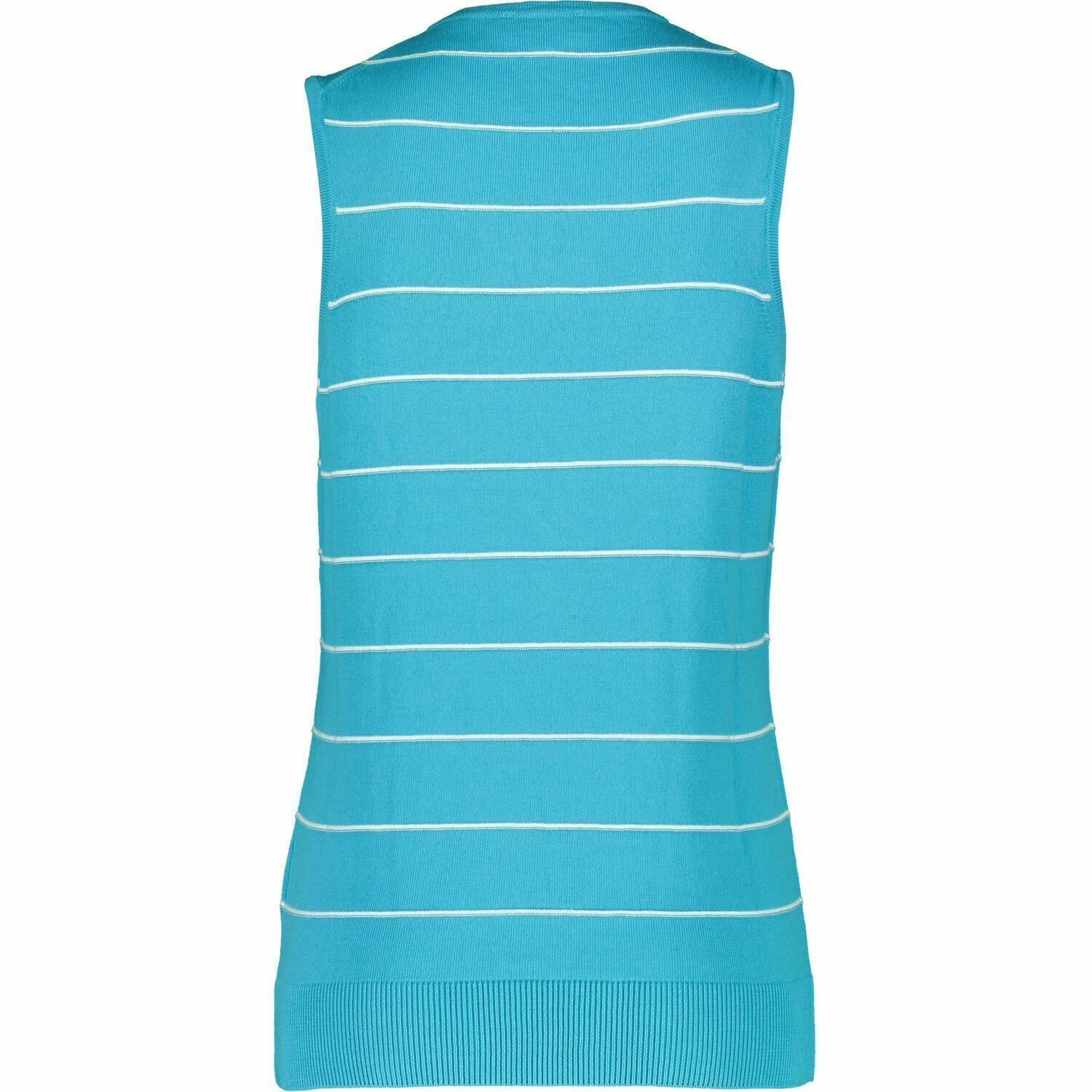 CALVIN KLEIN GOLF Women's Striped Knitted Vest Top, Turquoise/White, size UK 10