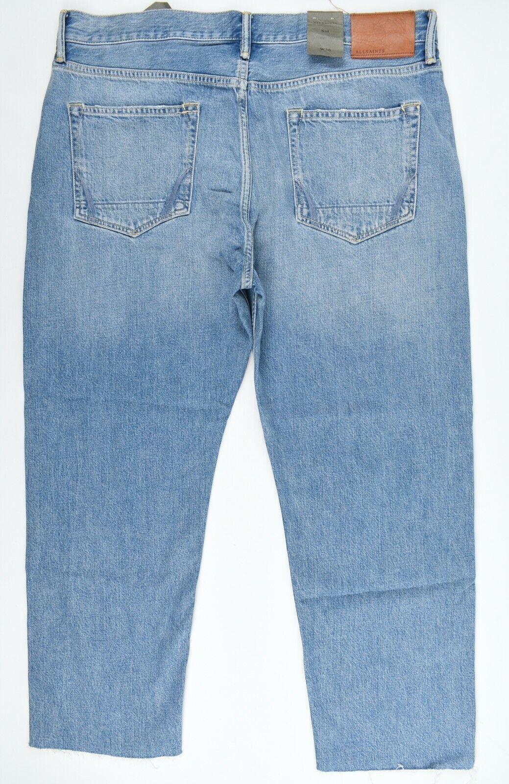 ALL SAINTS Men's SID Straight Crop Jeans, Blue, Distressed, size W36