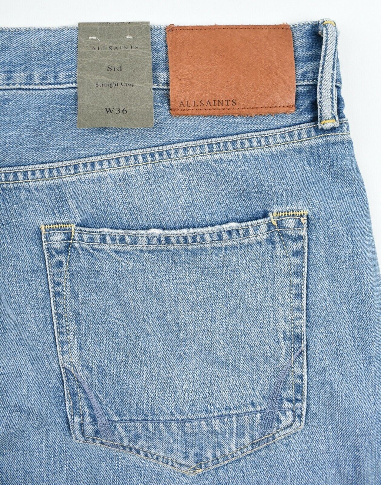 ALL SAINTS Men's SID Straight Crop Jeans, Blue, Distressed, size W36