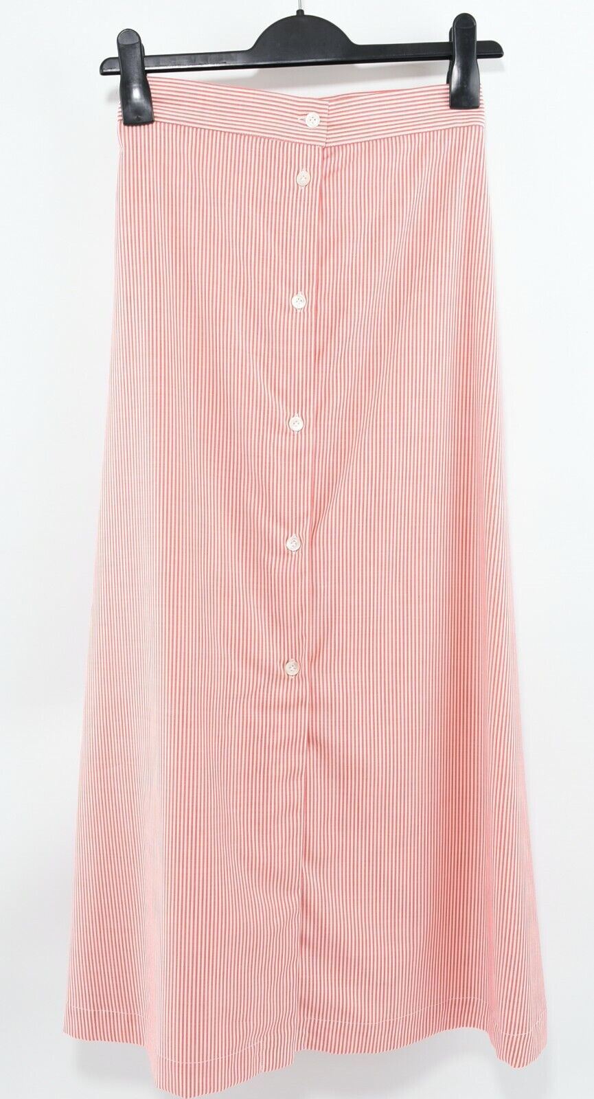 GIULIVA Women's Red Striped Lightweight Maxi Skirt, 100% Wool, size UK 6 / IT 38