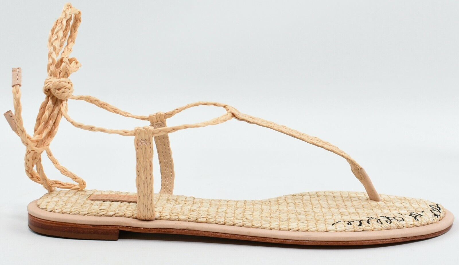 SCHUTZ 'Out of Office' Women's Flat Straw Toe Post Sandals, Natural, size UK 5