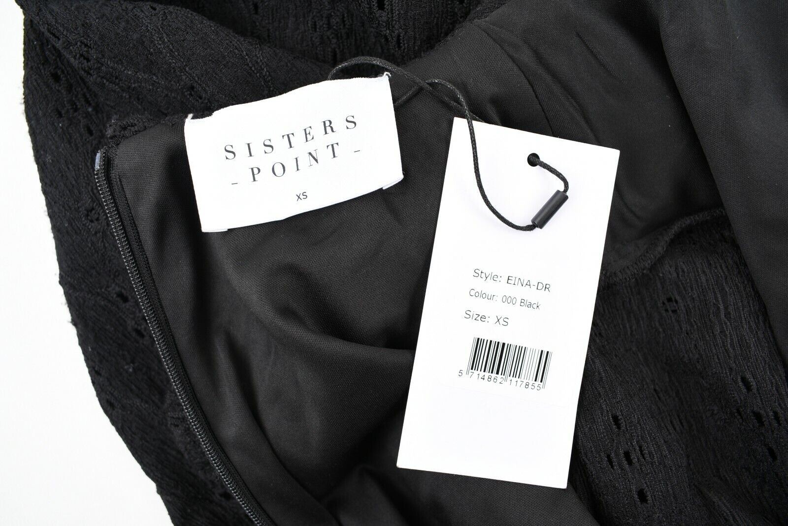 SISTERS POINT Women's EINA Mini Dress with Decorative Collar, Black, size XS