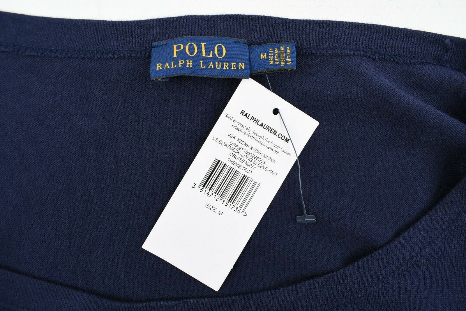 POLO RALPH LAUREN Women’s Long Sleeve Boat Neck Relaxed Fit Top, Blue, size M