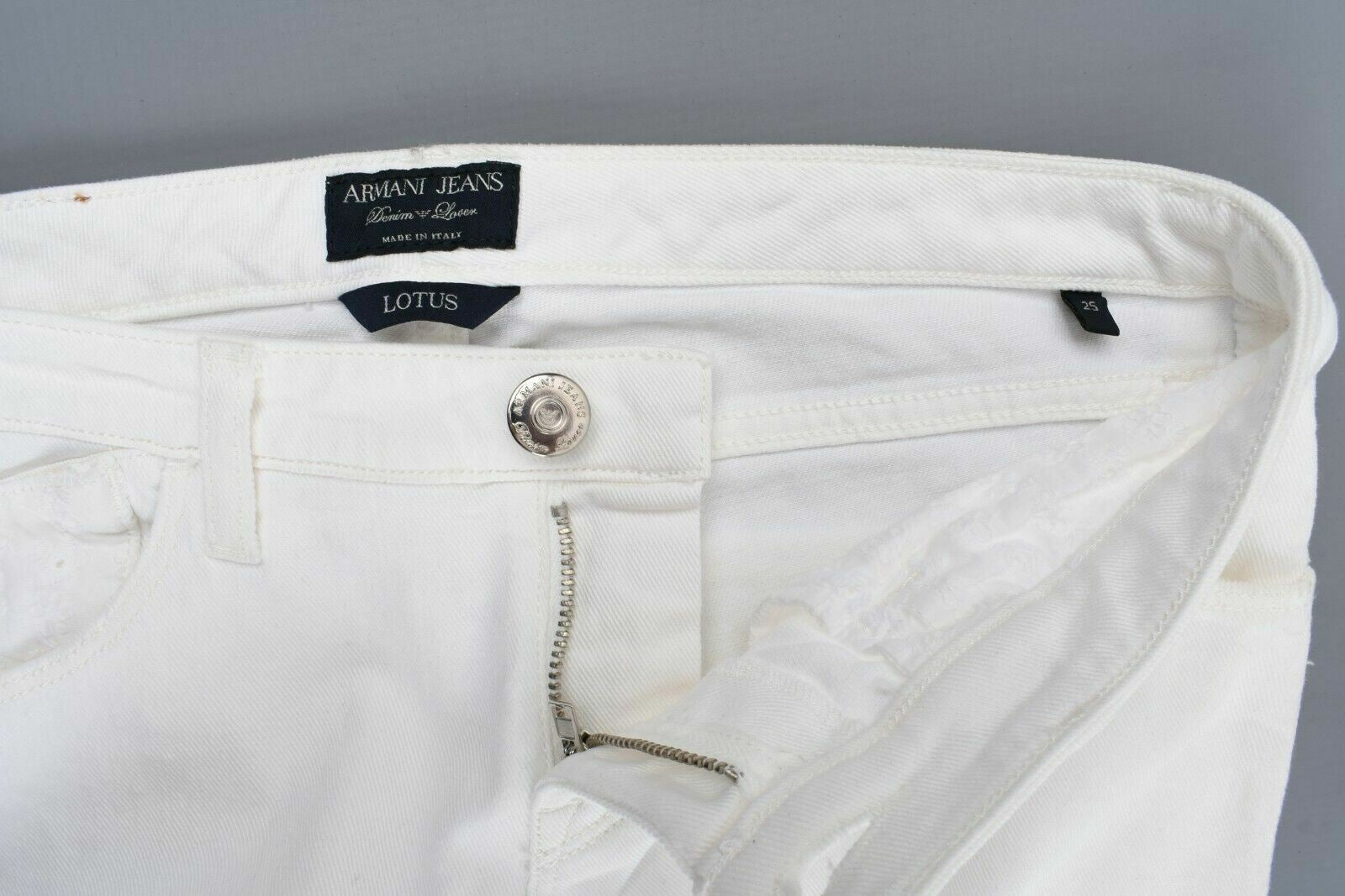 ARMANI JEANS Women's LOTUS Distressed Patch Low Rise Skinny Jeans, Ivory, W25