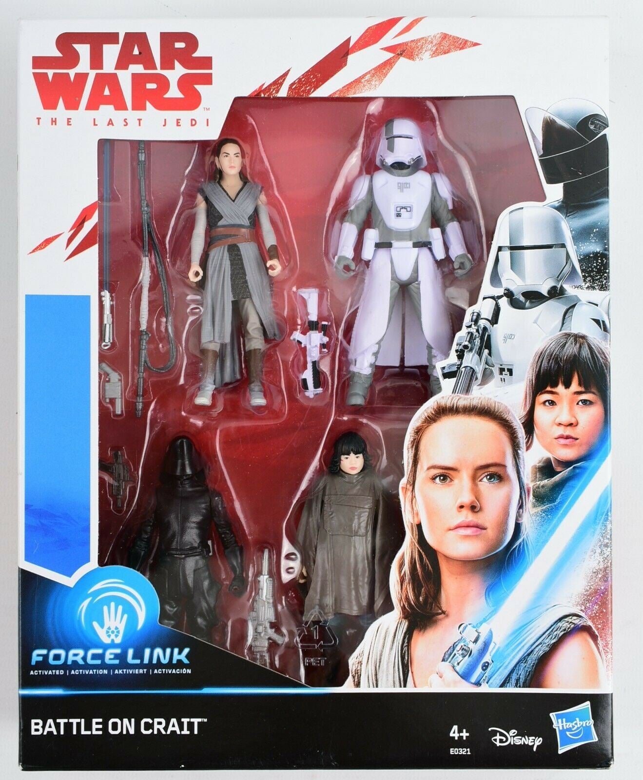 STAR WARS the Last Jedi Battle on Crait - Force Link - 4 Pack Action Figures