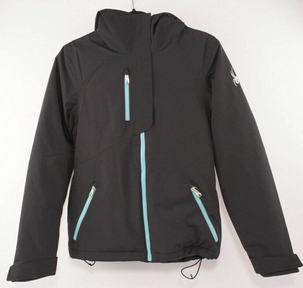 SPYDER Women's HAYDEN Black Hooded Winter Jacket UK 6 to UK 8 or UK 10 to UK 12