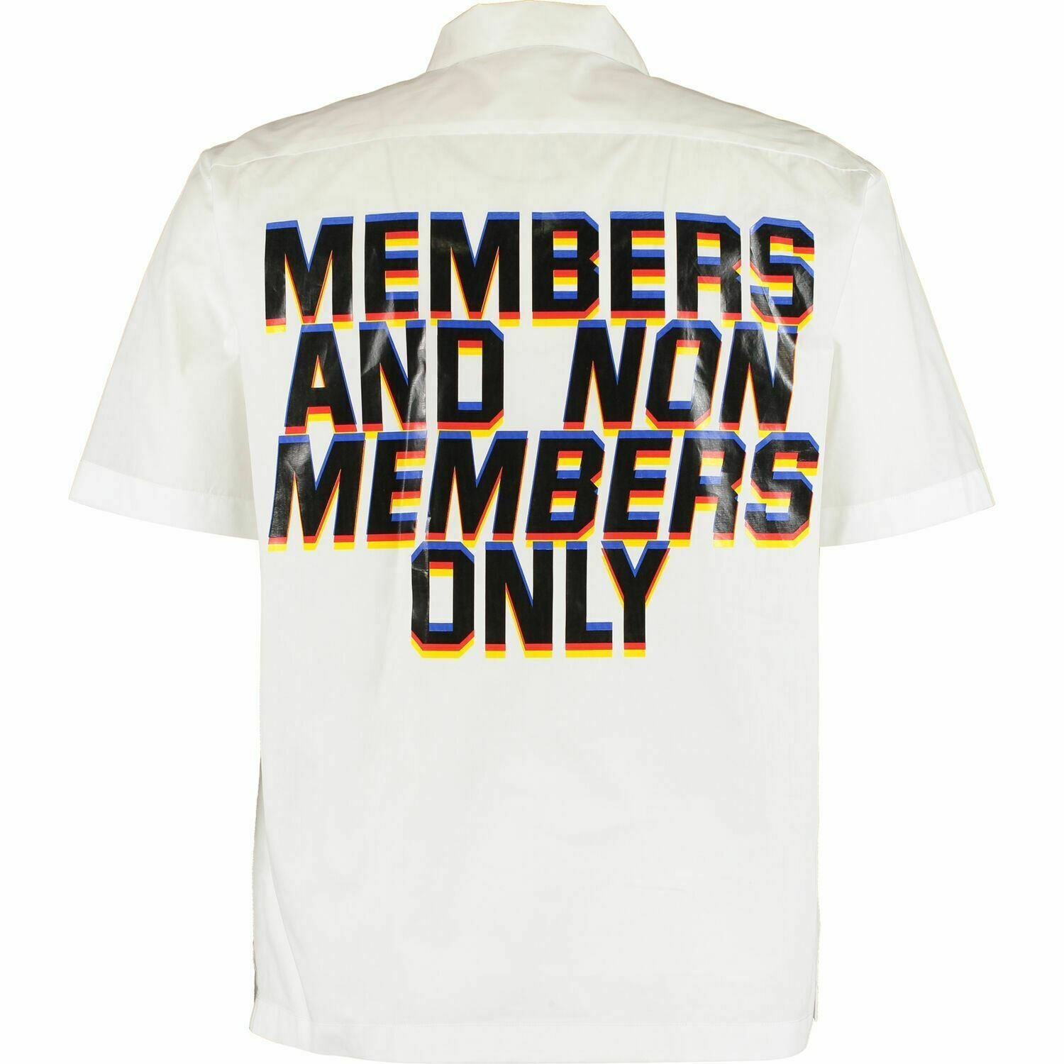 STELLA MCCARTNEY Men's White Short Sleeve Shirt Top, Back Print, size L
