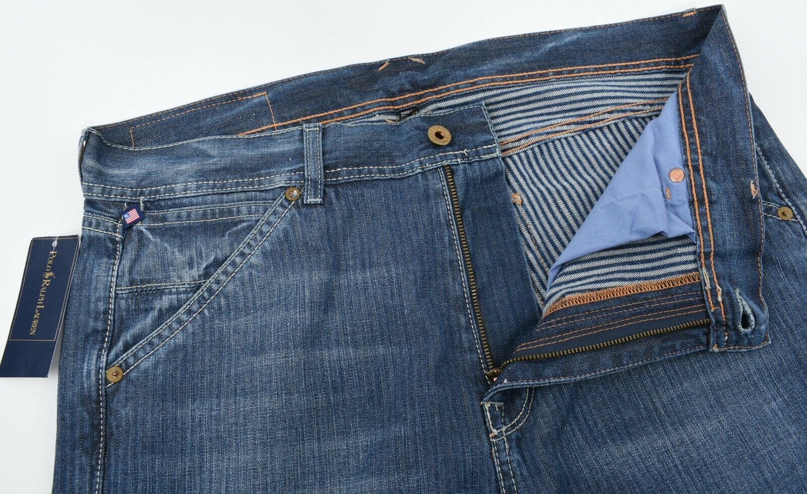 POLO RALPH LAUREN Men's COLTON Utility Jeans, Blue, size W33 L34