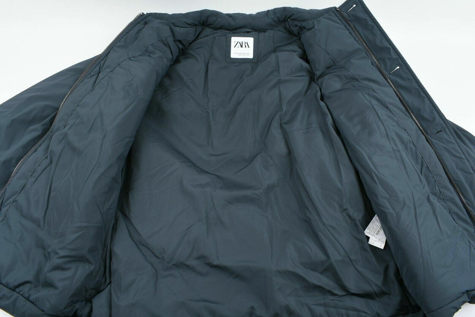 ZARA Menâs Overshirt Collared Jacket, Lightly Padded, Slate Grey, size L