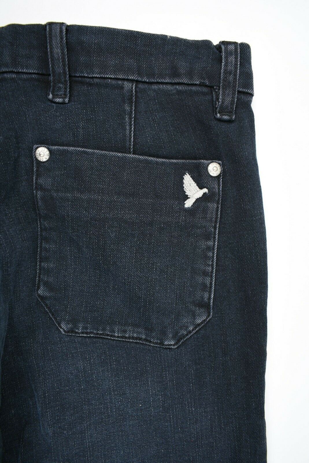 M.i.H JEANS Women's MARRAKESH Mid Rise Kick Flare Jeans, Black, size W26 LONG