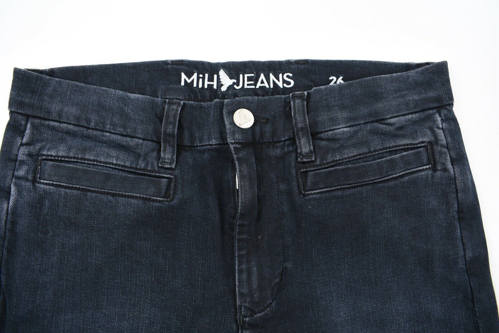 M.i.H JEANS Women's MARRAKESH Mid Rise Kick Flare Jeans, Black, size W26 LONG