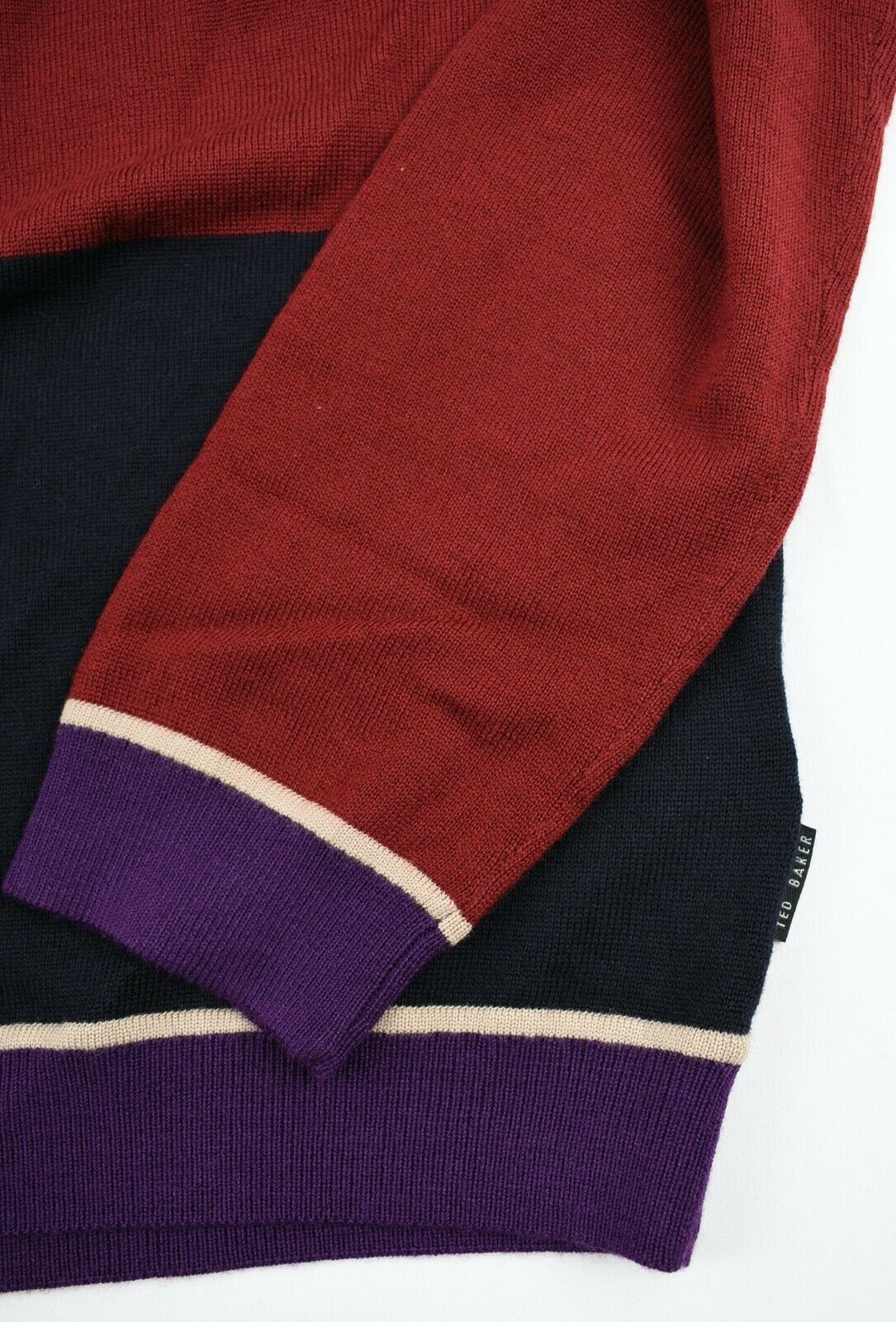 TED BAKER Men's STELHAM Merino Wool Jumper, Colour-block, Ted size 4 / Large