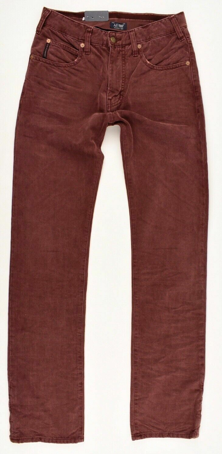 AJ ARMANI JEANS Men's J45 Jeans, Regular/Slim Fit, Plum Colour, size W29 L34