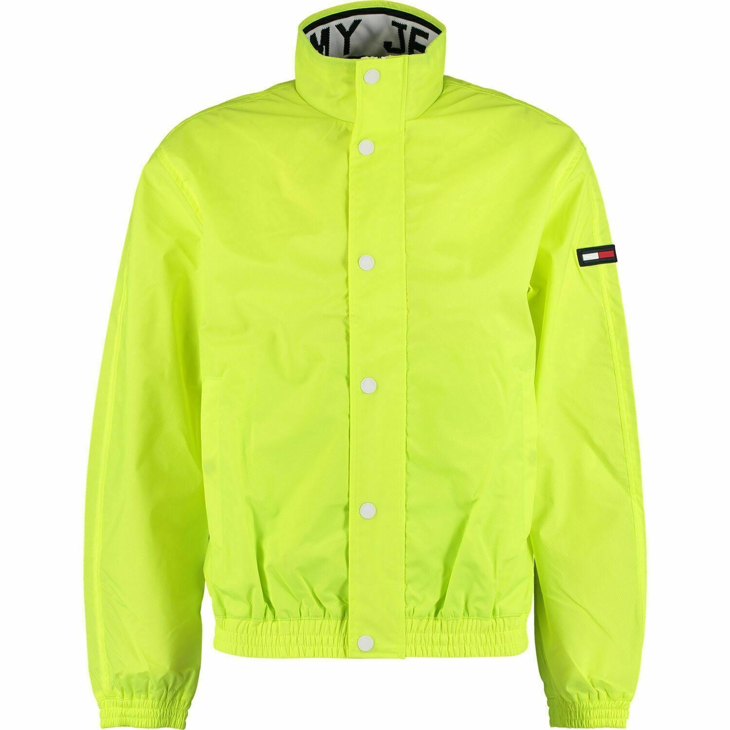 TOMMY HILFIGER Men's Mesh Trainer Jacket, Windbreaker, Safety Yellow, size SMALL