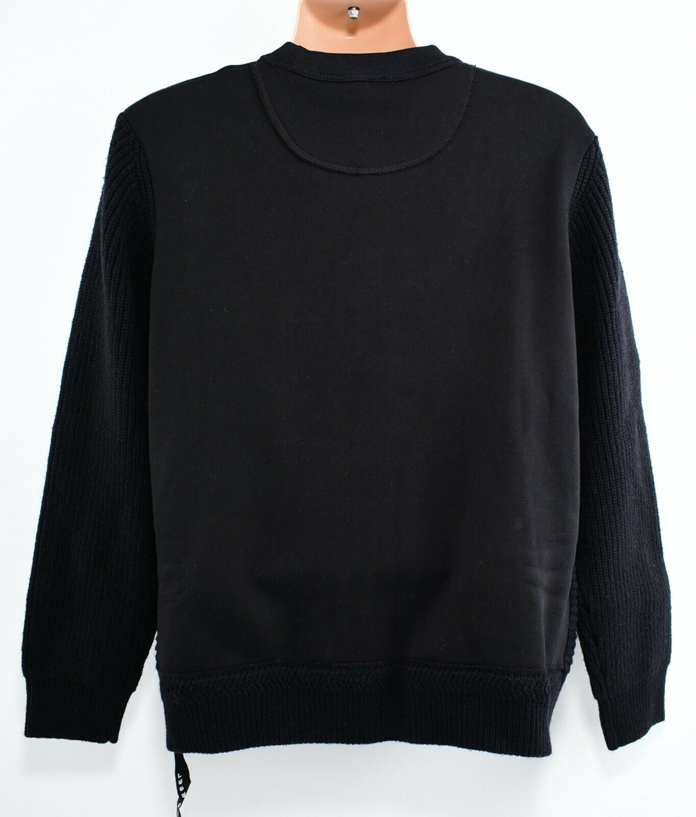 DIESEL Men's K-RUSHIS Textured Jumper with Eyelets, Black size M *stitched hole*