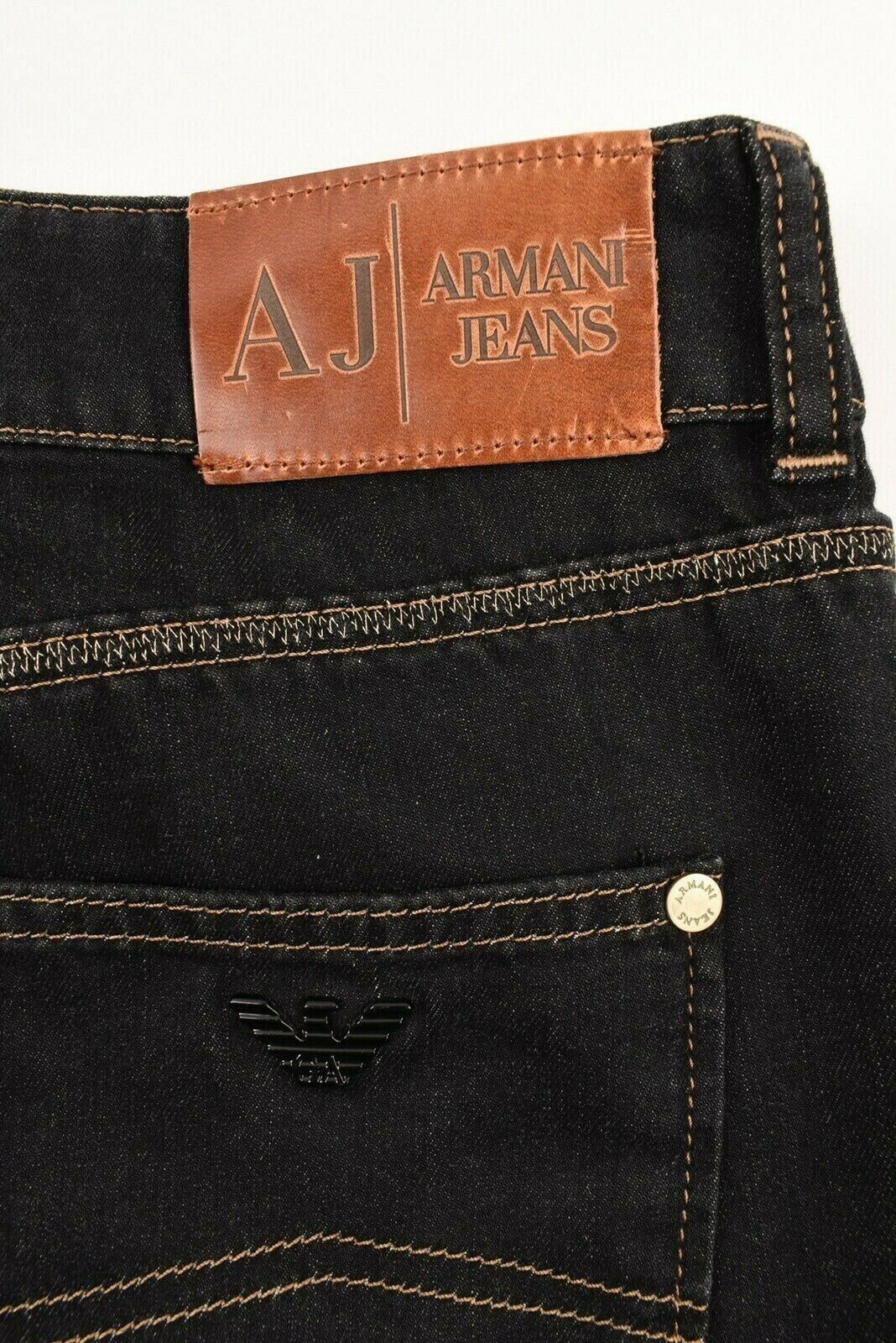 ARMANI JEANS Women's Slim Leg Pants / Lightweight Jeans, Black, size W27 Long
