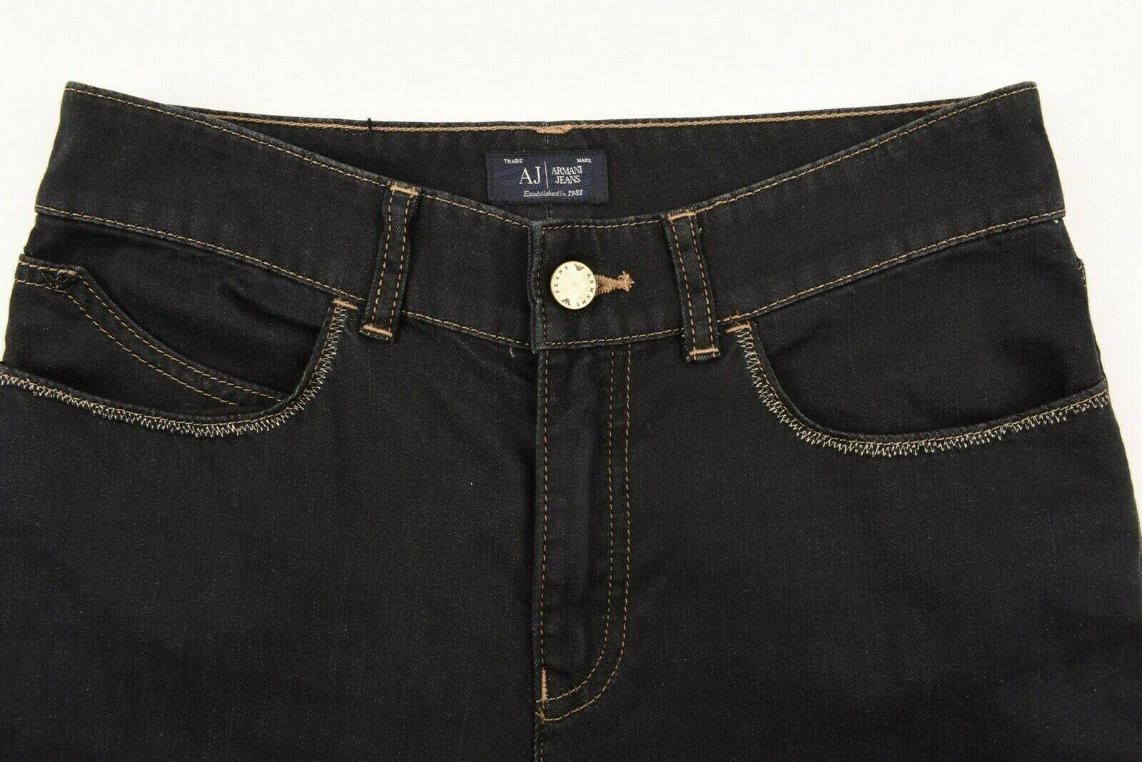 ARMANI JEANS Women's Slim Leg Pants / Lightweight Jeans, Black, size W27 Long