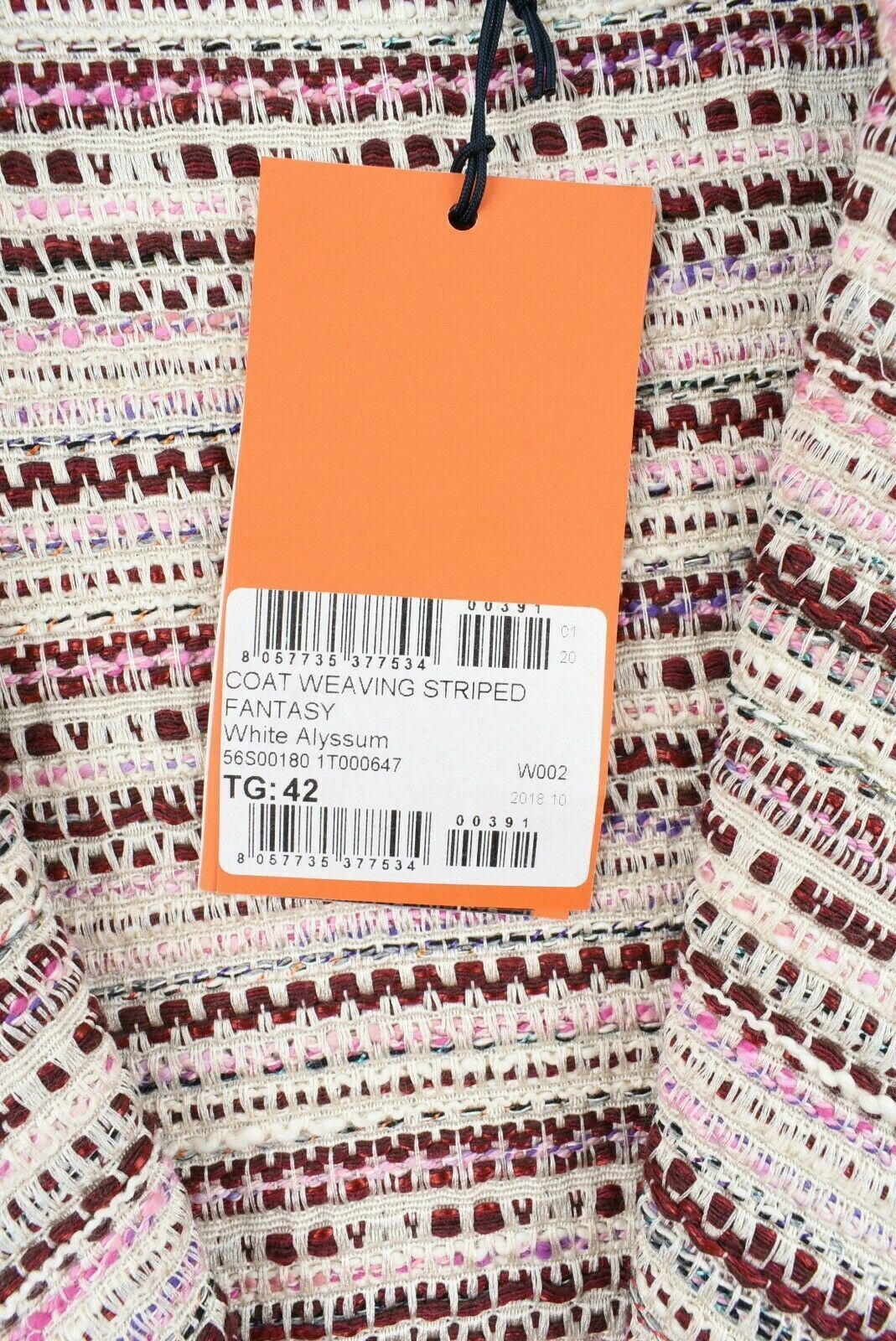 TRUSSARDI JEANS Women's Multicoloured 3/4 Sleeve Knit Coat, size UK 10