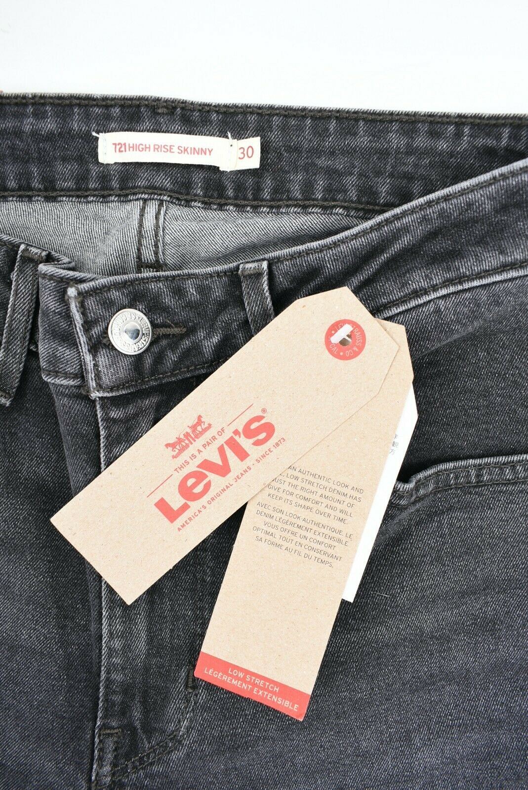 LEVI'S 721 Women's High Rise Skinny Jeans, Washed Black, size W30 L32
