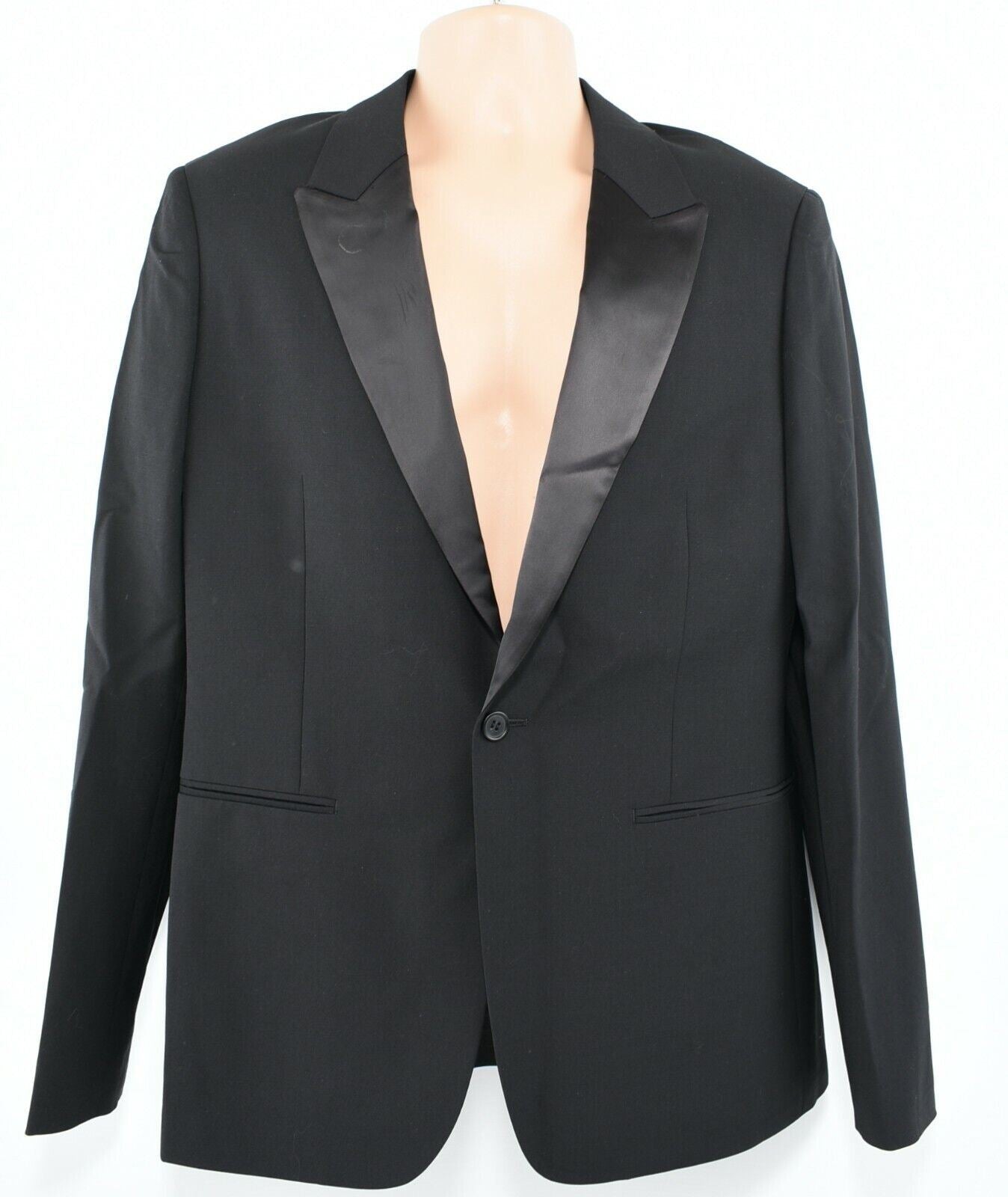 ALLSAINTS Men's KLINT Modern Tuxedo Blazer, Black, Slim Fit, size 38