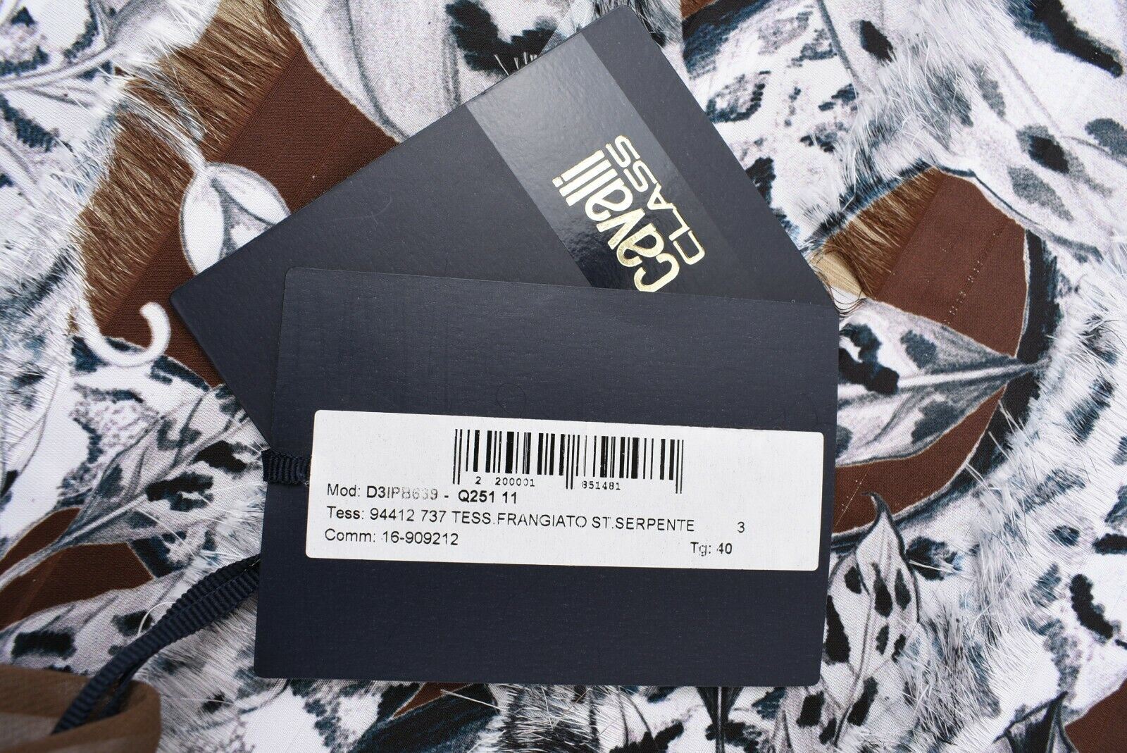 CAVALLI CLASS Women's Sleeveless Top, Pattern/Fringe Back, Brown, size UK 8