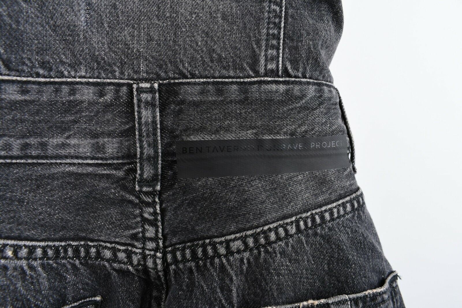 BEN TAVERNITI x UNRAVEL PROJECT Sweetheart Neckline Black Denim Dress, size S