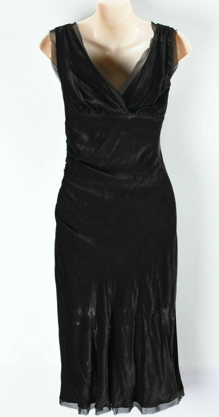 ARMANI COLLEZIONI Women's Sleeveless Midi Dress, Brown, size UK 6