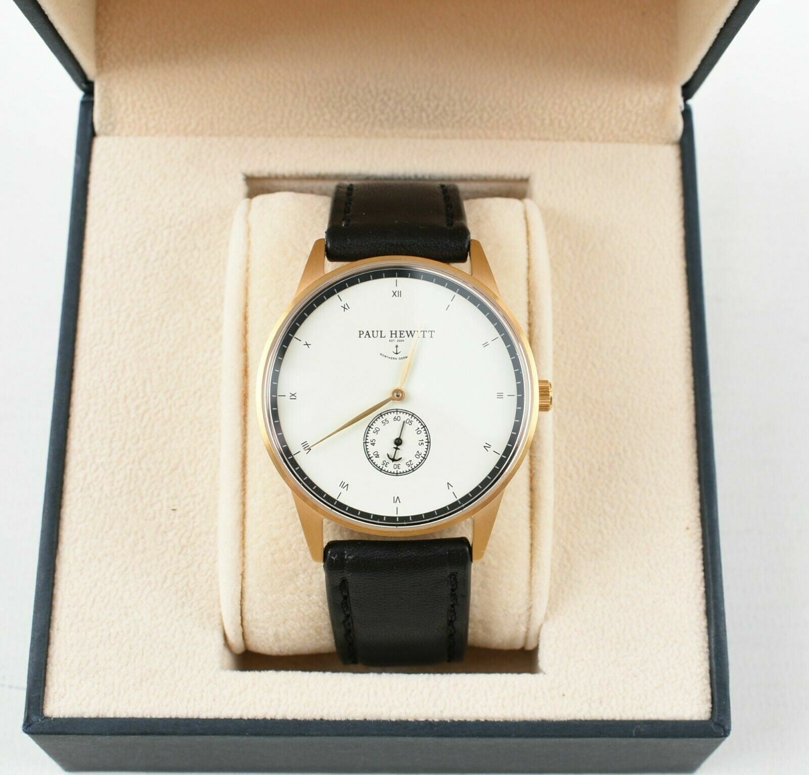PAUL HEWITT Women's Signature Line Watch, Black Leather Strap PHM1GW2M