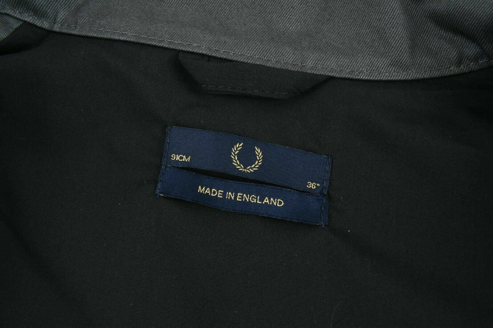 FRED PERRY Men's Cotton Jacket, Dark Olive Green, size XS chest 36"