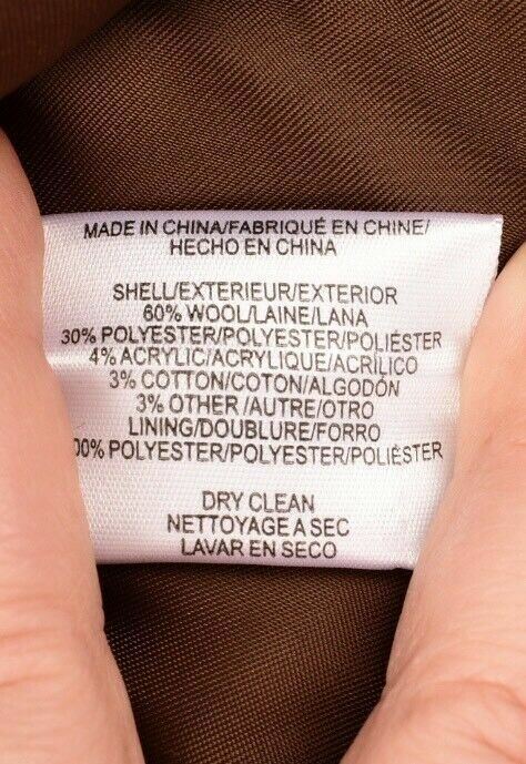 KAREN MILLEN Women's Wool Blend Single Breasted Coat, Brown, sizes UK 16