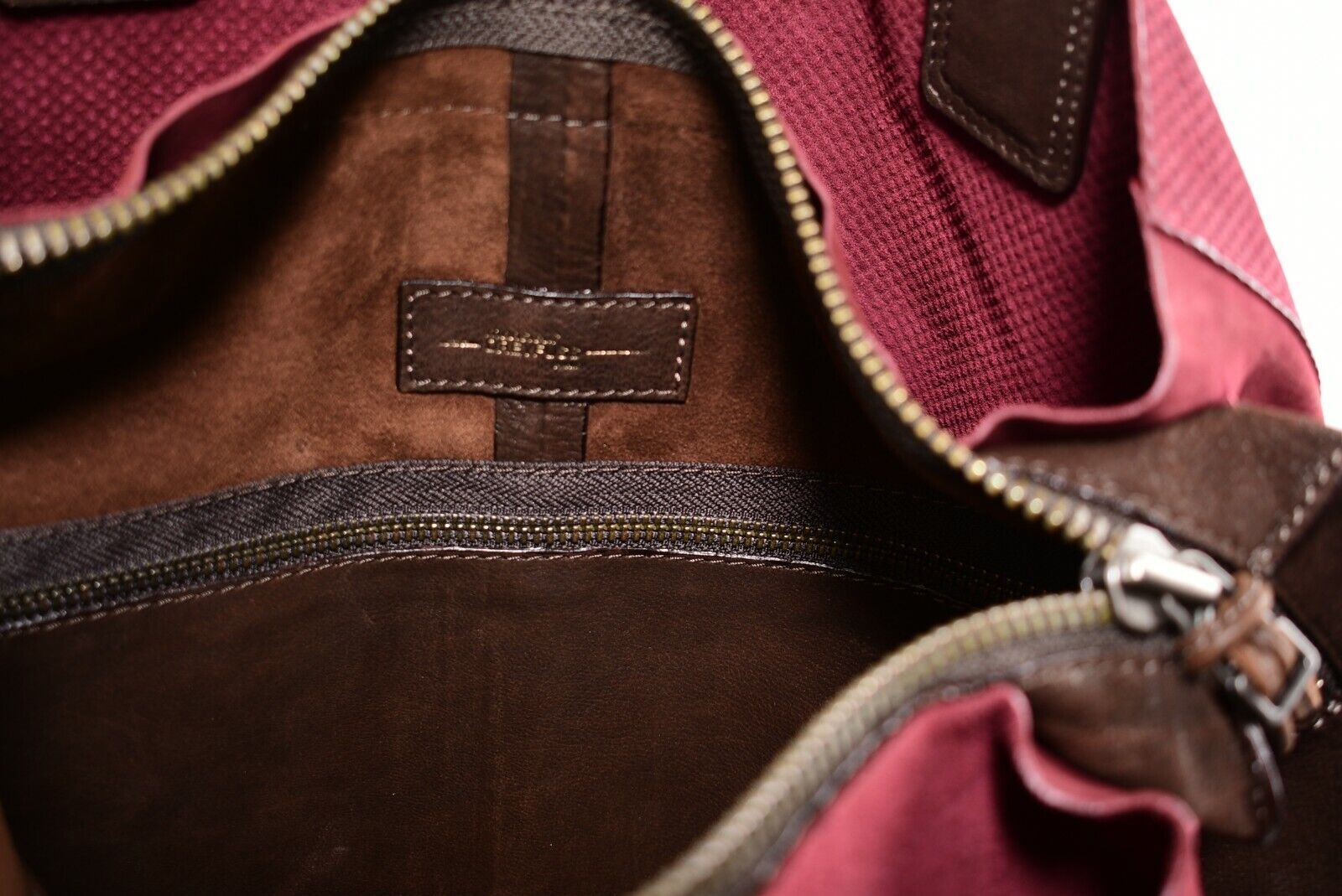 JEROME DREYFUSS - JASON Burgundy Red/Brown Genuine Leather Tote Bag