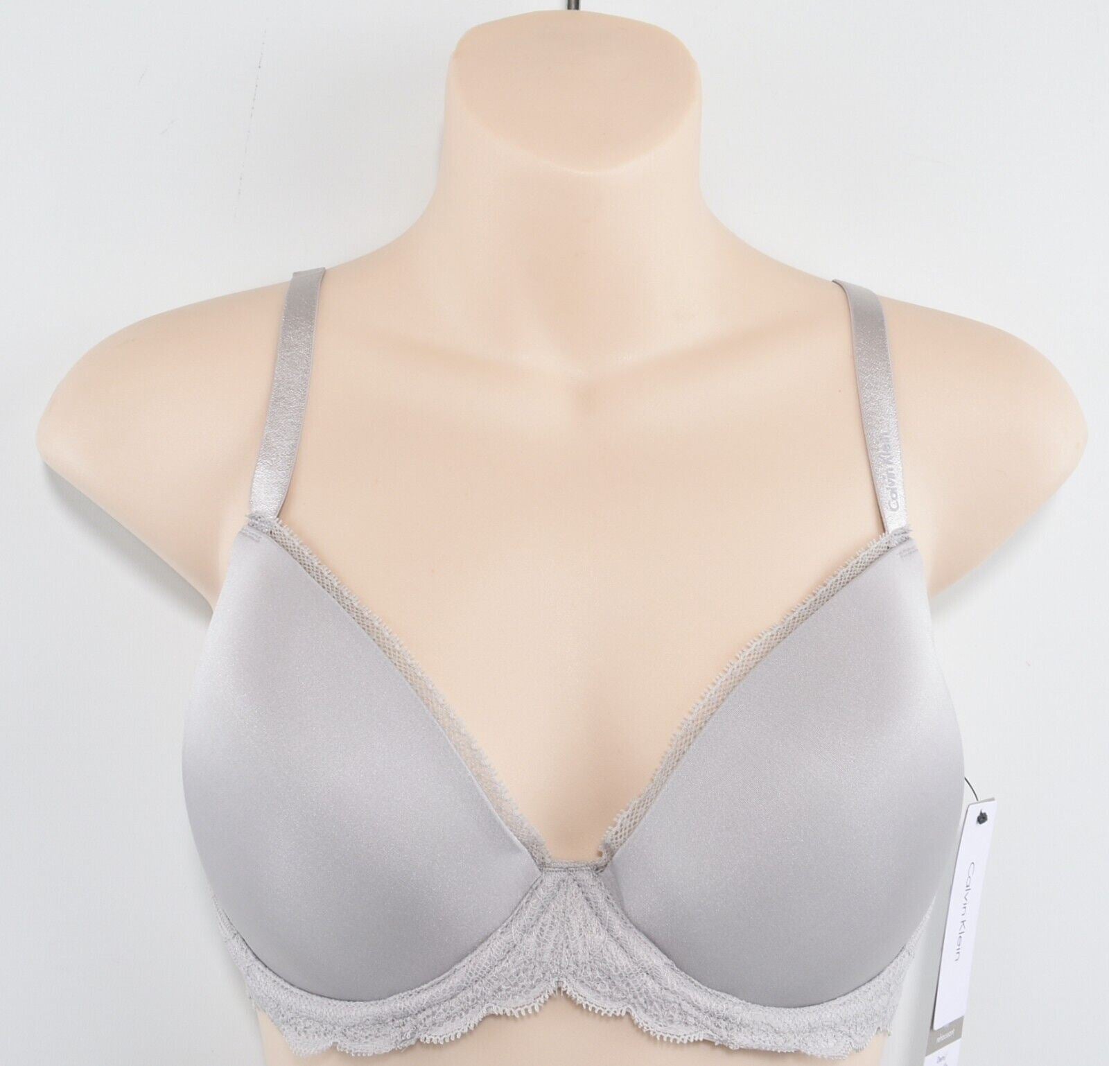 CALVIN KLEIN Seductive Comfort Moulded Lifting Bra, Silver Grey, size 32DD