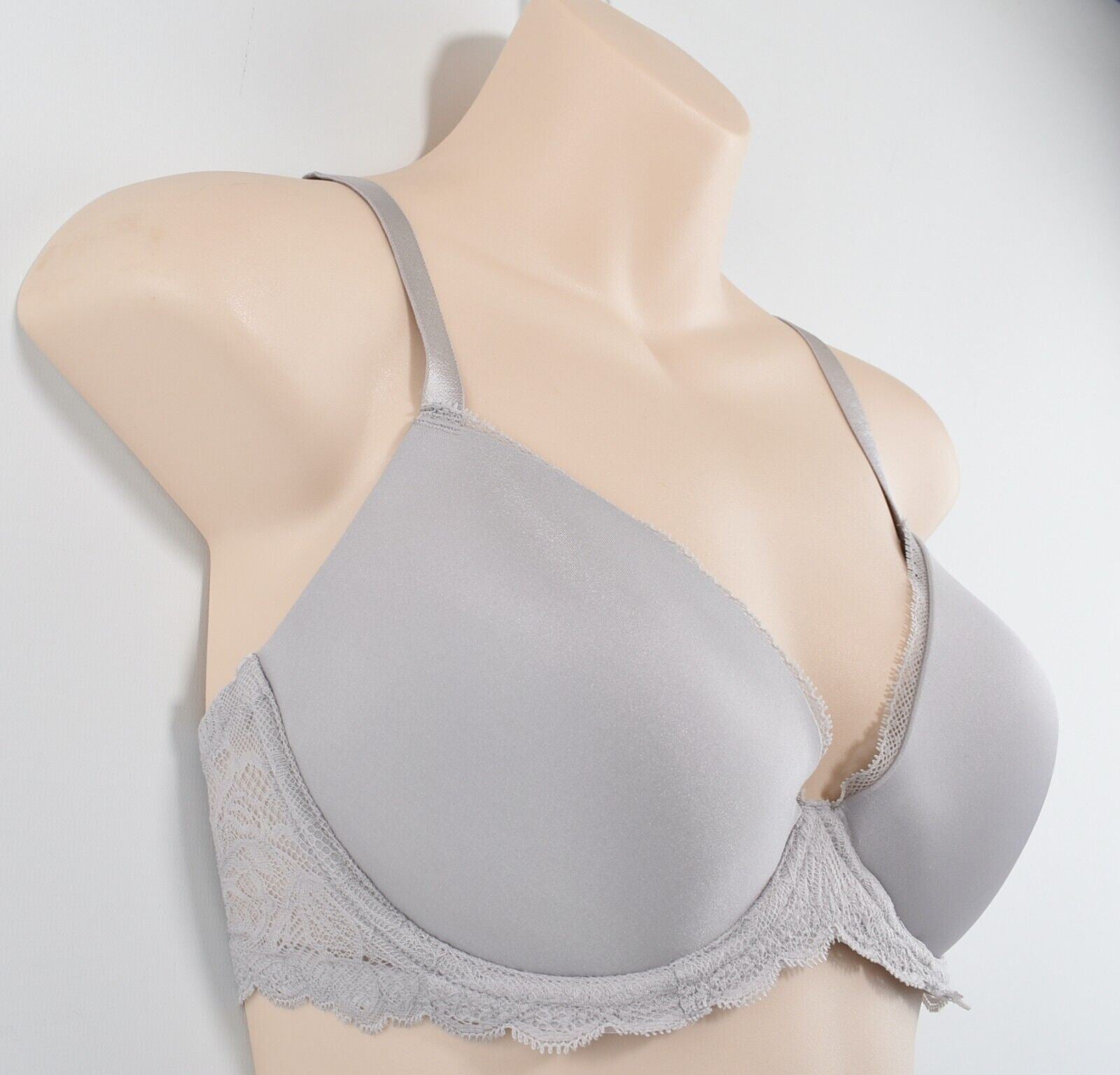 CALVIN KLEIN Seductive Comfort Moulded Lifting Bra, Silver Grey, size 32DD