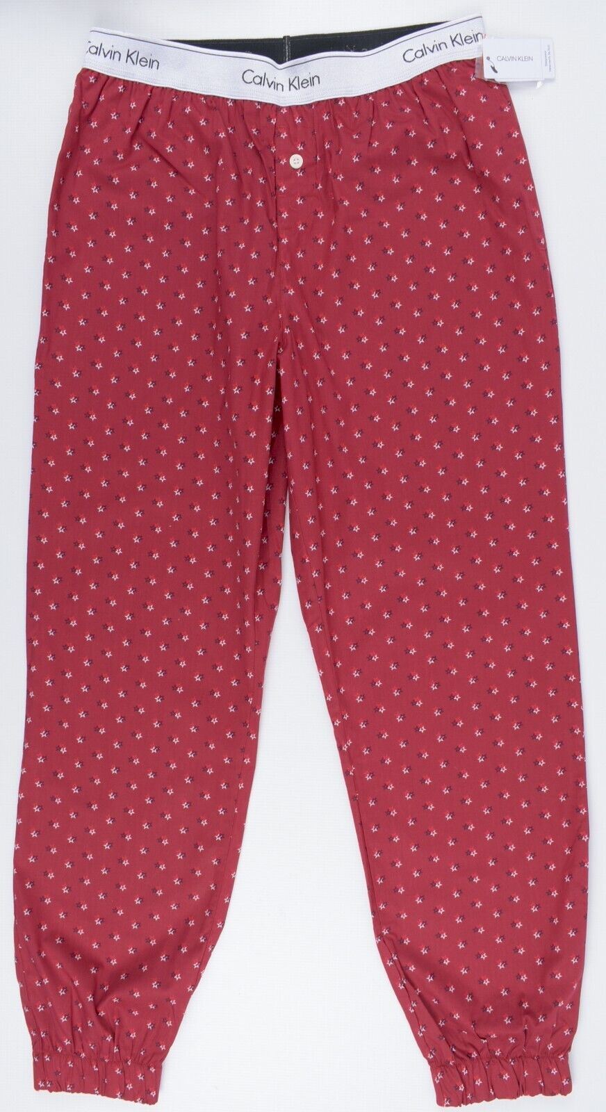 CALVIN KLEIN Women's Lounge Pants, Pyjama Bottoms, Red/Star Print size M (UK 12)