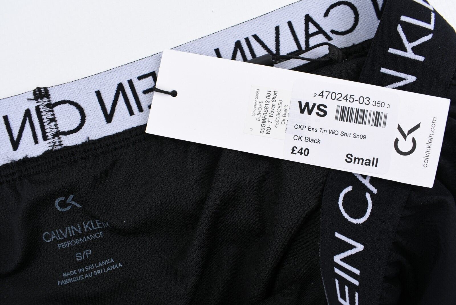 CALVIN KLEIN Performance: Men's Essential Sports Shorts, Black, size S