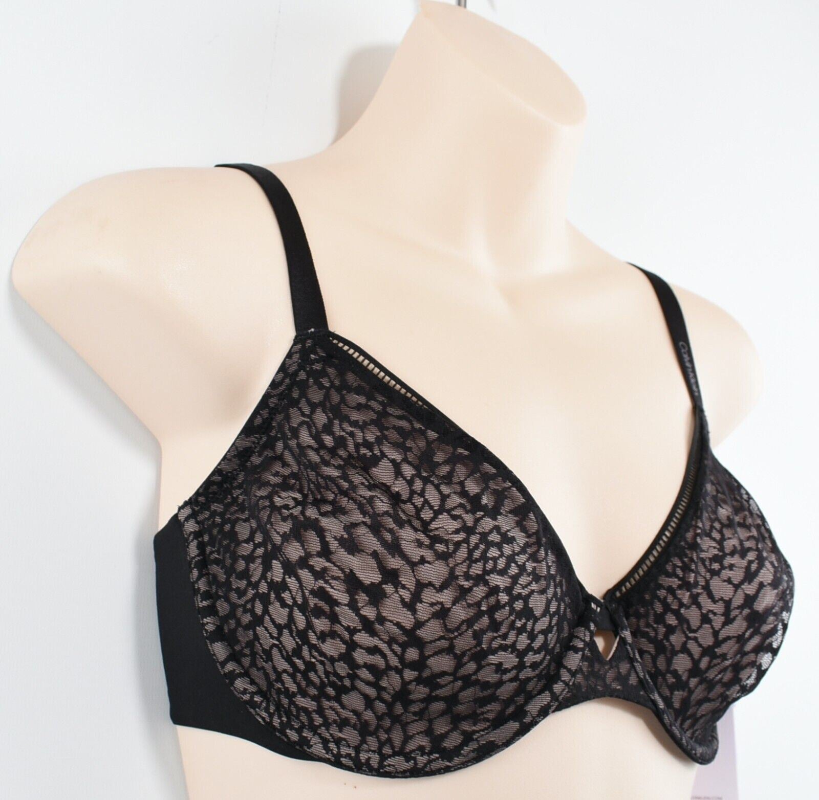 CALVIN KLEIN Women's SEDUCTIVE COMFORT Bra, Black/Nude, size 32DD