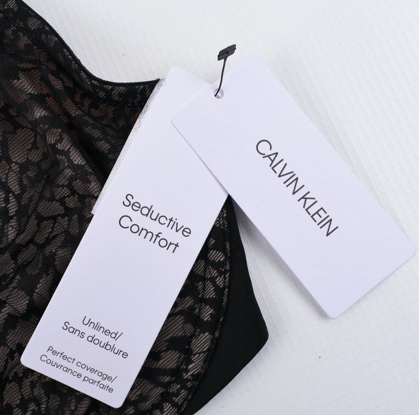 CALVIN KLEIN Women's SEDUCTIVE COMFORT Bra, Black/Nude, size 32DD