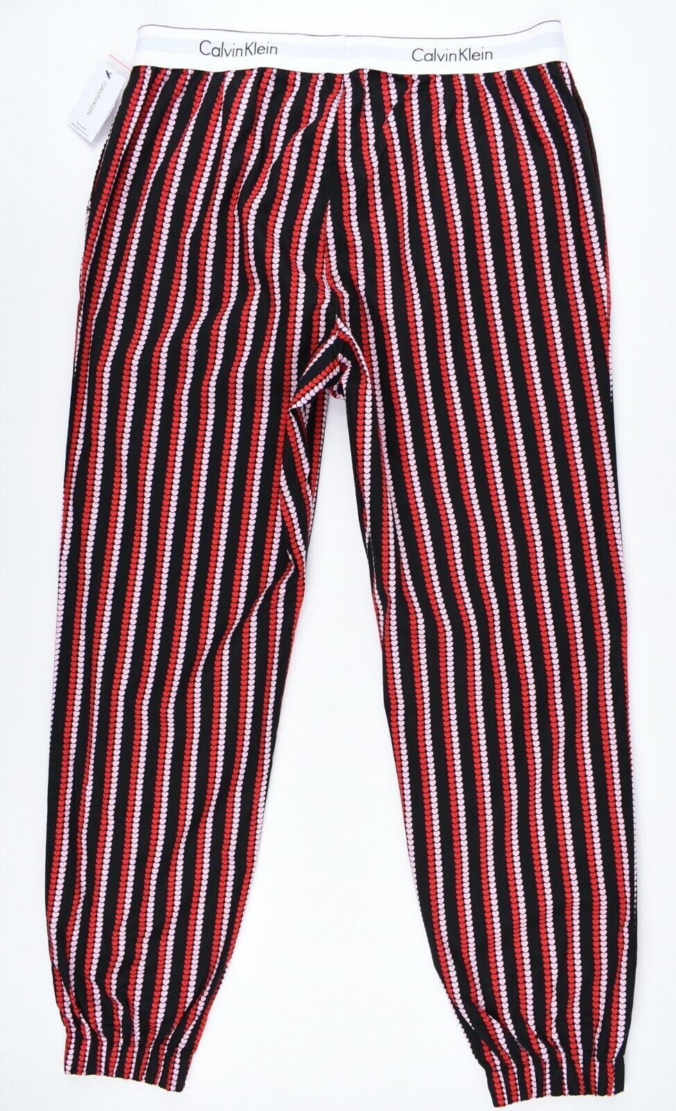 CALVIN KLEIN Women's Lounge Pants, Pyjama Bottoms, Black/Hearts Print, size M