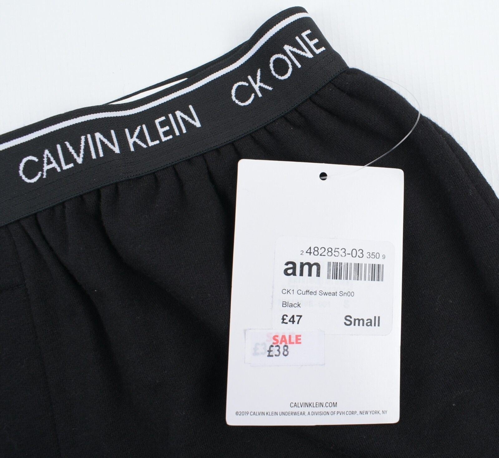 CALVIN KLEIN CK ONE Men's Cuffed Jersey Lounge Pants, Joggers, Black, size S