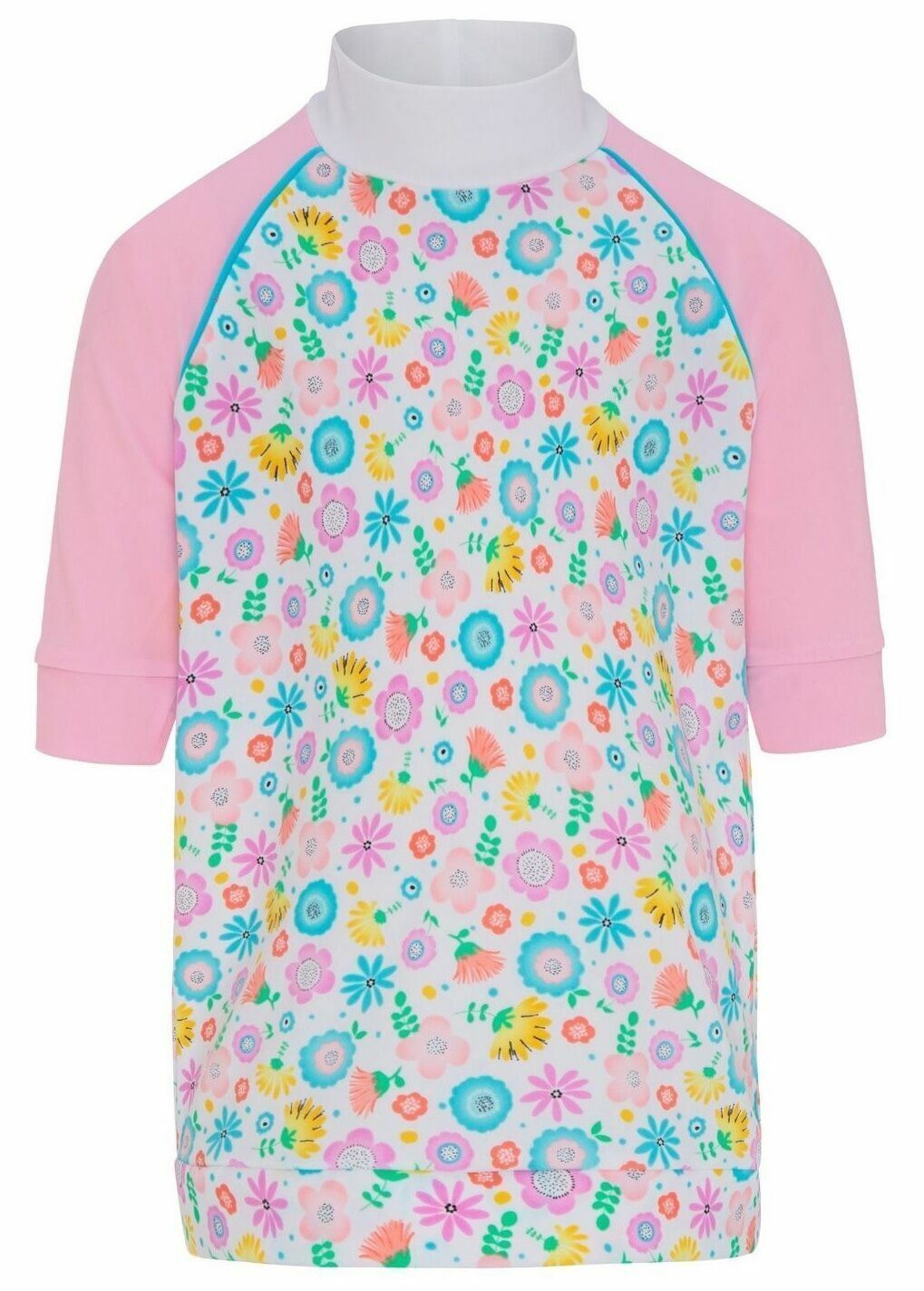 Platypus Australia Baby Girls UPF50+ Bloom SS Rash guard Top 6 m to 9 months