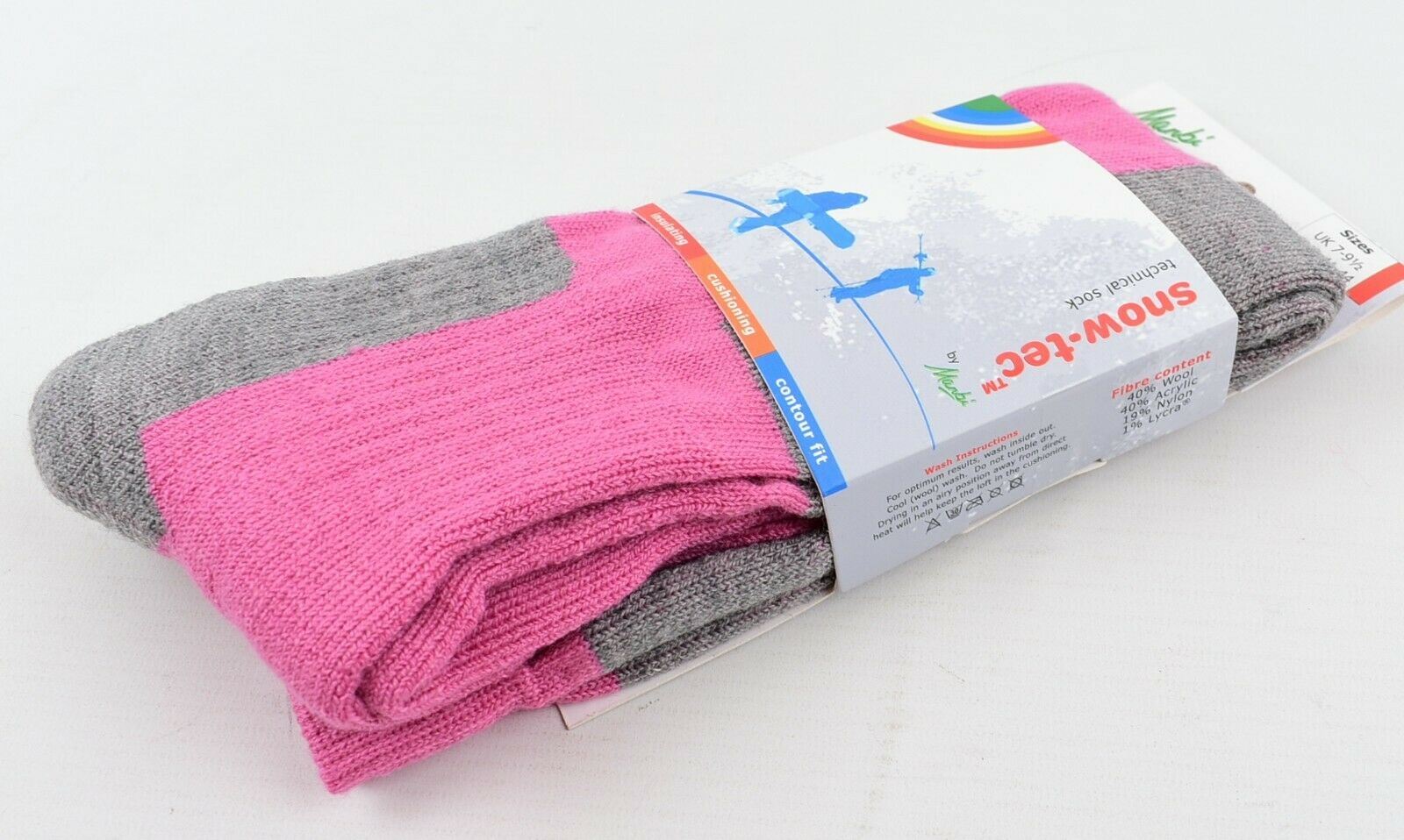 MANBI Snow-Tech Cushioned Insulated Socks - Wool Blend (40% wool) UK 7-9.5