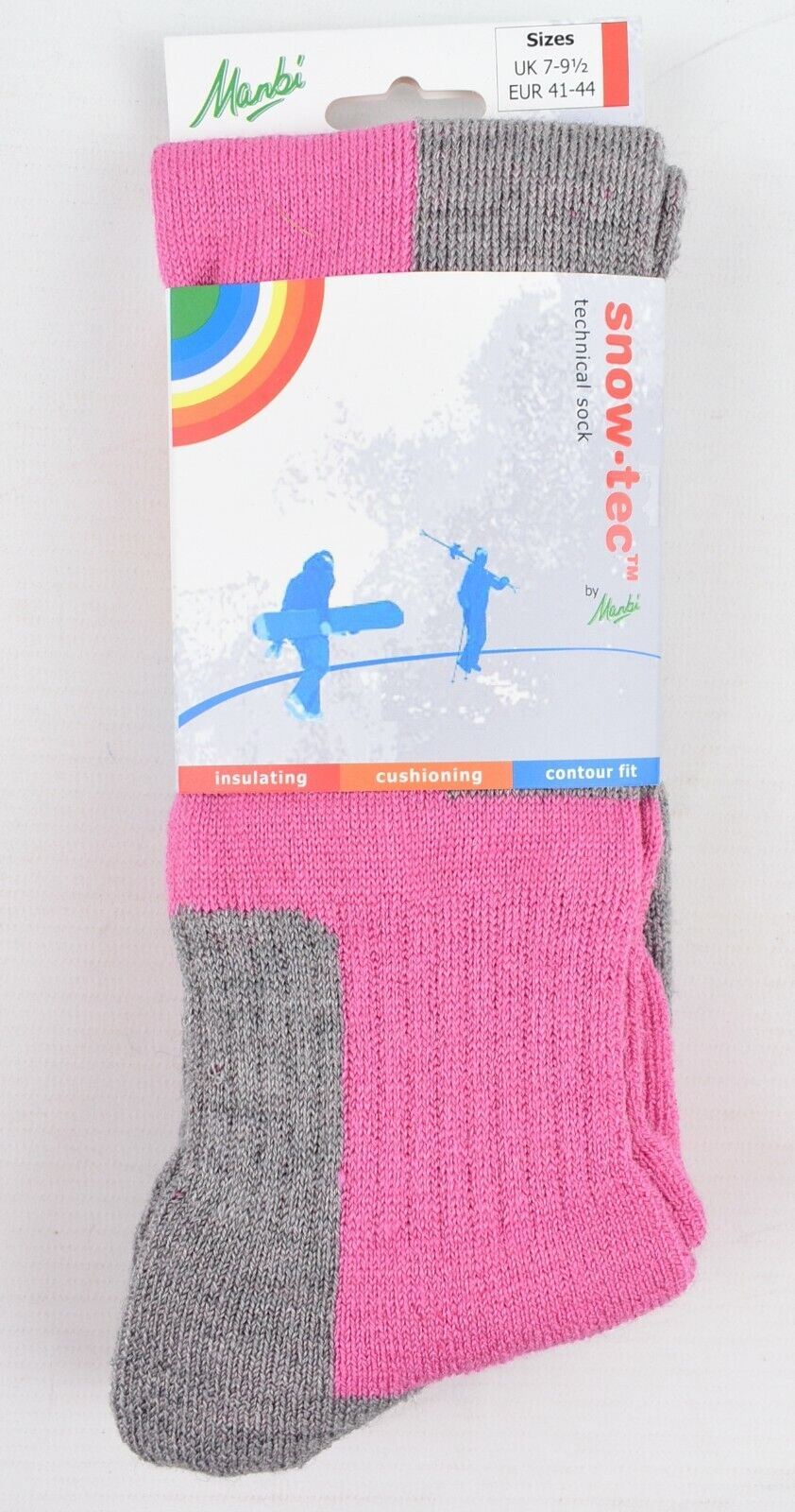 MANBI Snow-Tech Cushioned Insulated Socks - Wool Blend (40% wool) UK 7-9.5