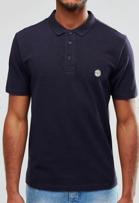 LE BREVE Mens Blue Blank Polo Shirt size M
