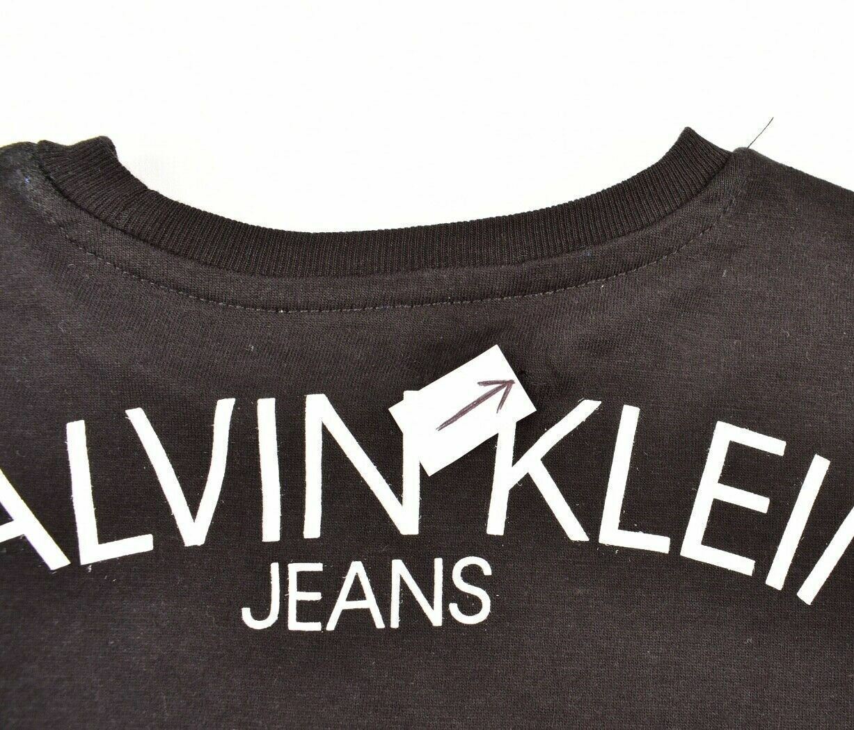 CALVIN KLEIN Boys' Kids Long Sleeve Logo Print Top, Black, 4 years or 6 years