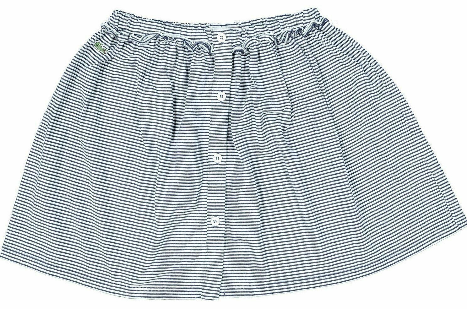 Genuine LACOSTE Girl's Skirt, Black and White Stripes, 10 years / 140cm