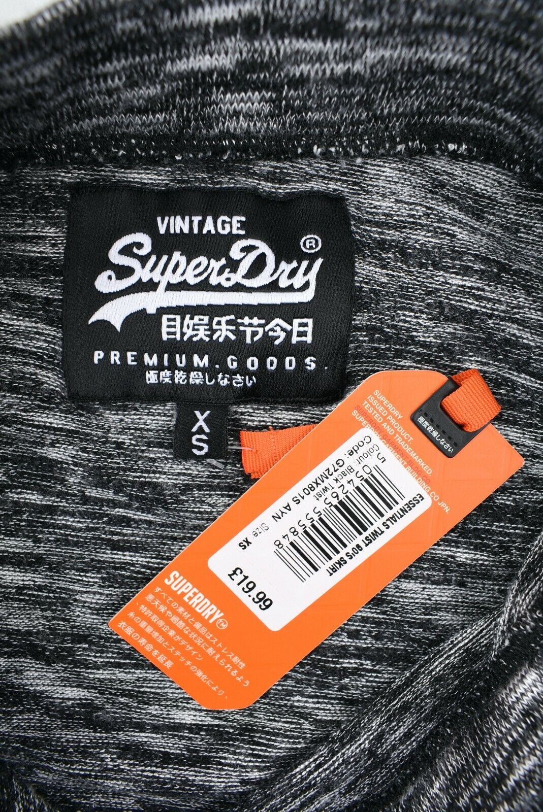 SUPERDRY Women's Girls' Essential Twist 90's Skirt, Black Twist, size XS