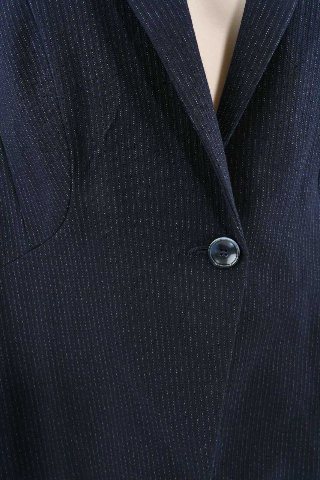NEXT Women's Tailored Blazer Jacket, Pinstriped Navy Blue, size UK 10 R