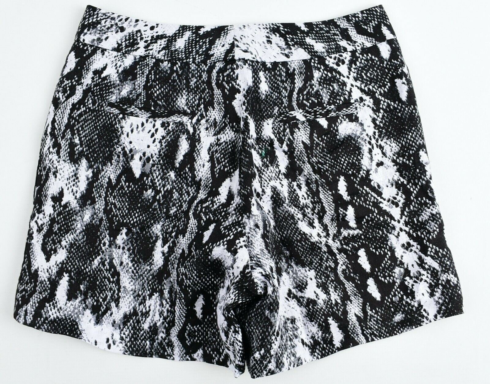 CALVIN KLEIN Women's Shorts, 100% Linen, Black/White Animal Print, size W25