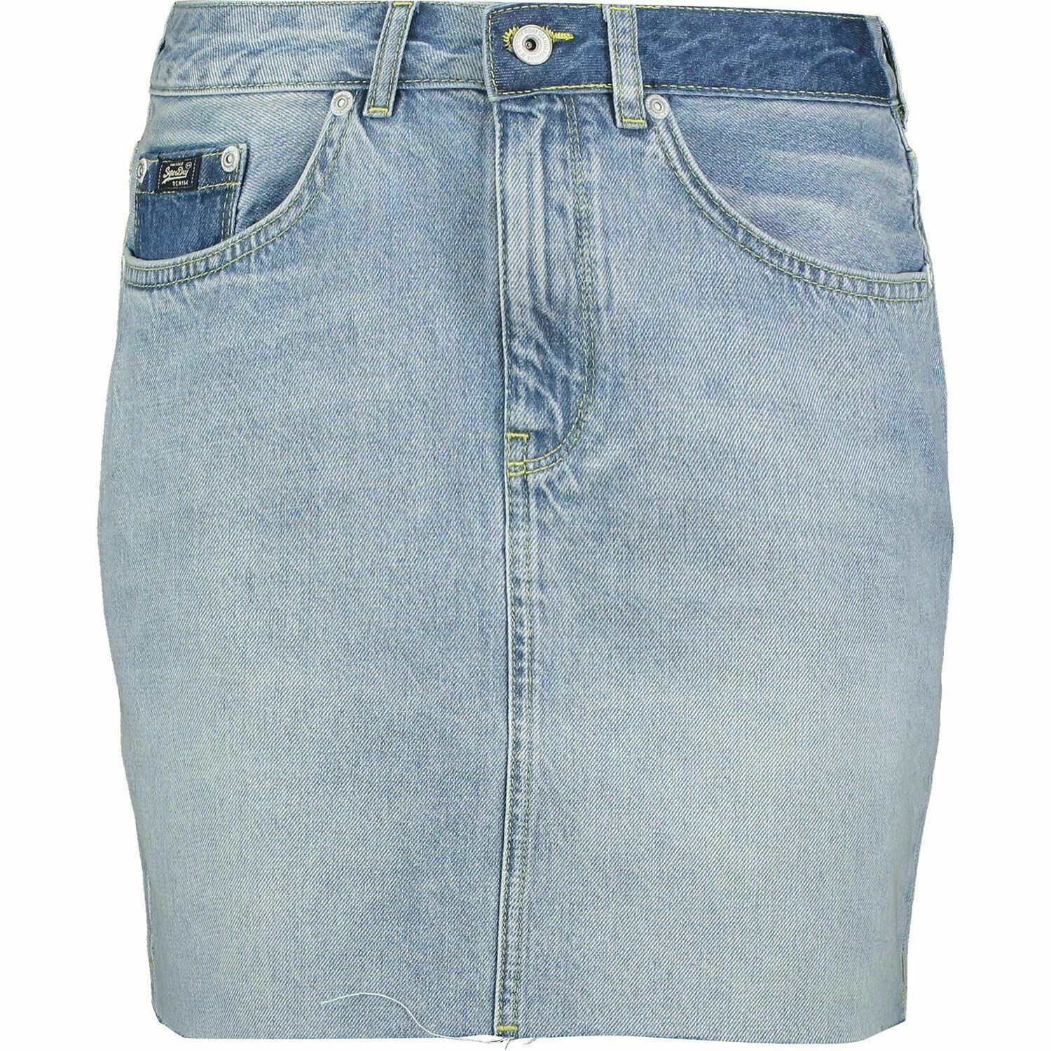 SUPERDRY Women's Denim Mini Skirt, Maldive Tide Blue, size XS / UK 8
